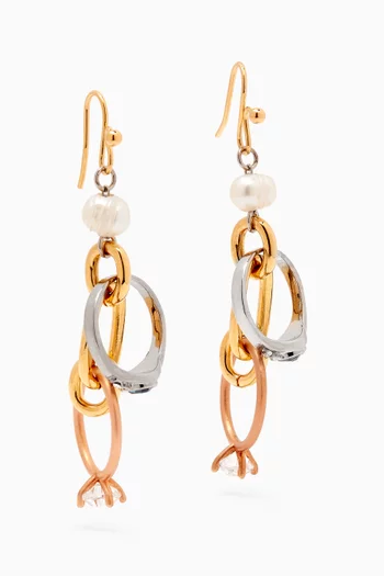 Ring Chain-link Earrings in Brass
