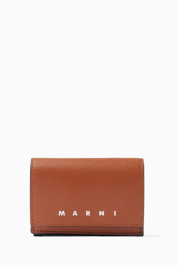 Tri-fold Wallet in Saffiano Leather
