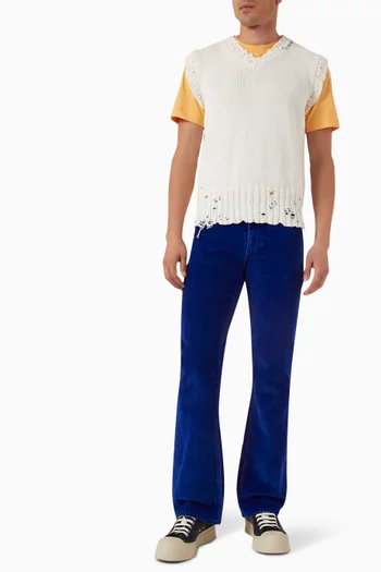 سترة بفتحة رقبة حرف V قطن