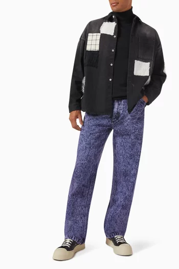 Stonewashed Straight-leg Jeans in Cotton-denim