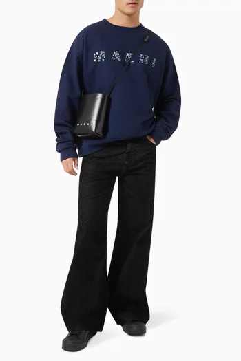 سويت شيرت بشعار الماركة قطن