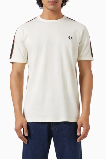 Contrast Tape Ringer T-shirt in Cotton Jersey