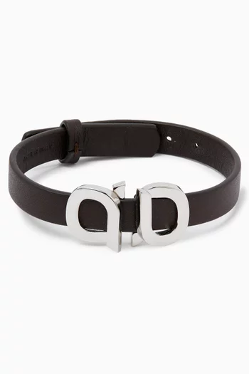 Gancini Bracelet in Leather