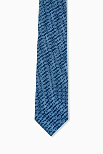 Woven Gancini Tie in Silk Jacquard