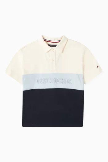 Monotype Colour-block Polo Shirt in Cotton