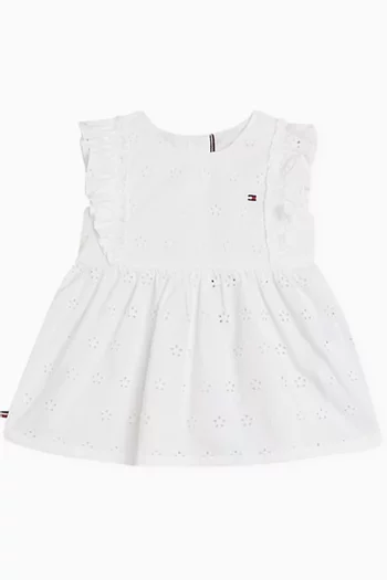 Broderie Anglaise Dress in Cotton