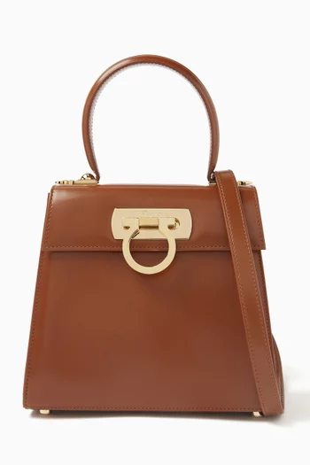 Small Iconic Top Handle Bag in Leather