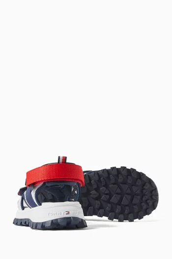Sunny Velcro Sandals in Mesh & Faux Leather