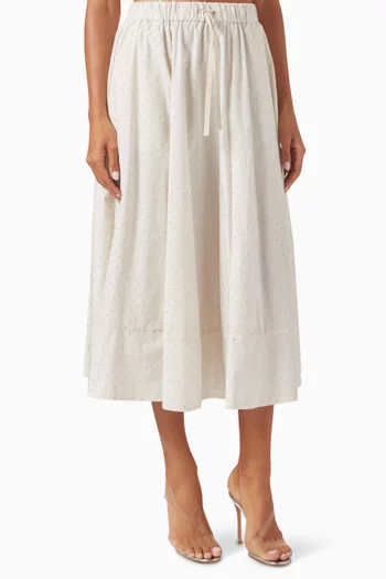 Giralda Midi Skirt in Cotton-poplin