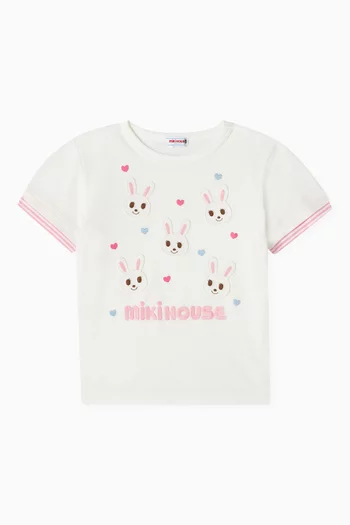 Bunny Patched T-shirt in Cotton