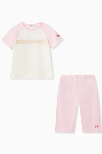 Logo Shorts & T-shirt Set in Cotton