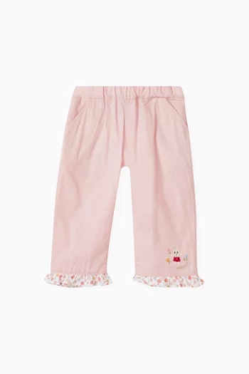 Floral Patch Pants in Cotton