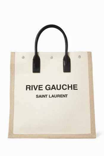 حقيبة يد إن/إس بطبعة شعار Rive Gauche قنب وجلد