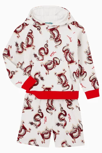 Year Of The Dragon Shorts in Cotton Fleece
