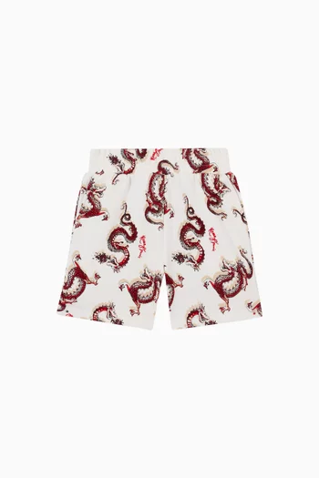 Year Of The Dragon Shorts in Cotton Fleece