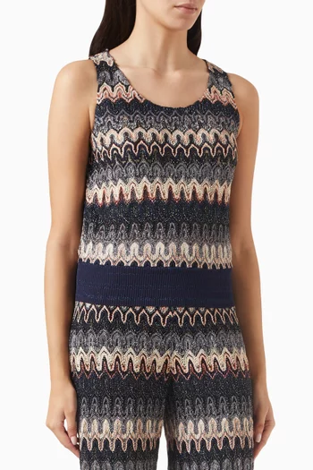 Wave Tank Top in Rayon-blend