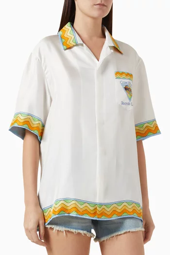 Unisex Cuban Shirt in Silk