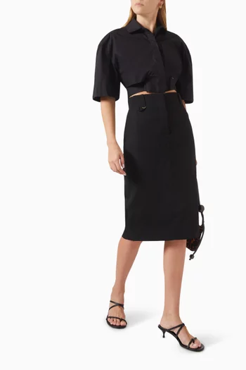 Le Jupe Midi Skirt in Viscose