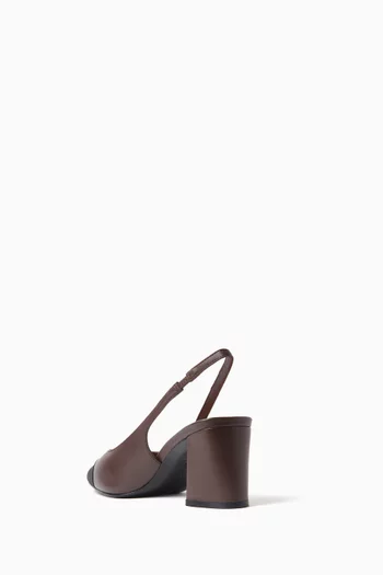 Marcy 65 Crystal-embellished Slingback Pumps in Satin