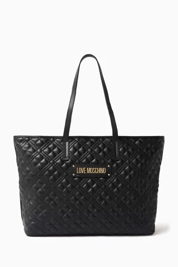 Medium Tote Bag in Quilted Faux Leather