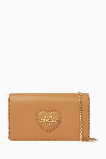 Small Sweet Heart Crossbody Bag in Faux Leather