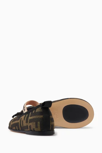 FF Monogram Ballerinas in Cotton