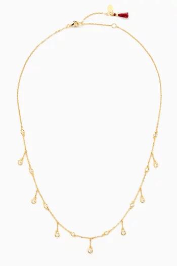 Solitaire Drop Necklace in 14kt Gold Vermeil