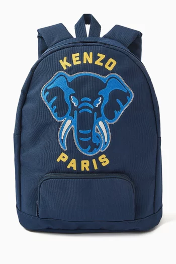 Logo-embroidered Backpack in Canvas