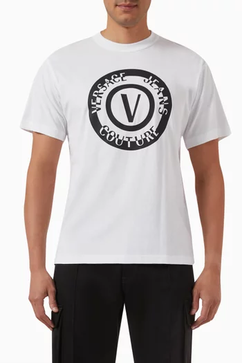 V-emblem Logo T-shirt in Cotton