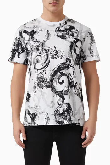 Baroque Motif T-Shirt in Cotton