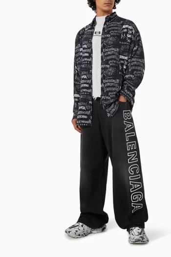 DIY Metal Logo Print Shirt in Viscose Poplin