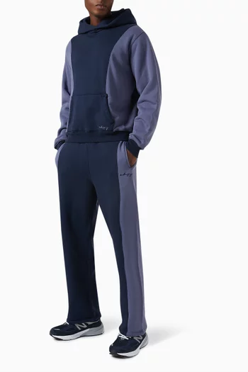 Panelled Snap Hoodie in Fleece