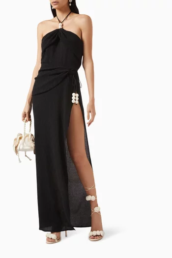 Beaded Slit Maxi Skirt