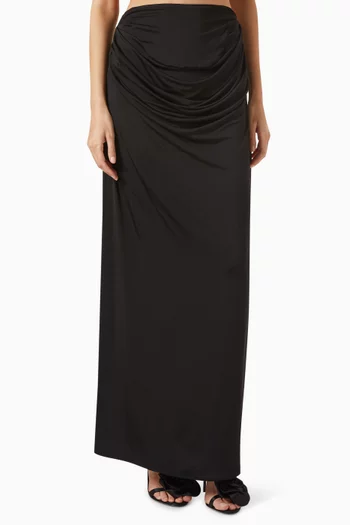 Draped Maxi Skirt in Jersey