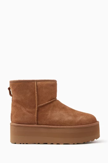 Classic Mini Platform Ankle Boots in Suede
