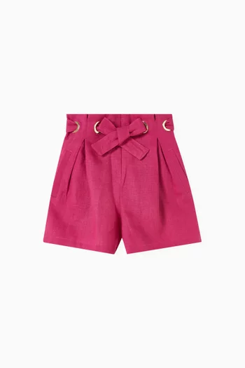 Belted Shorts in Linen