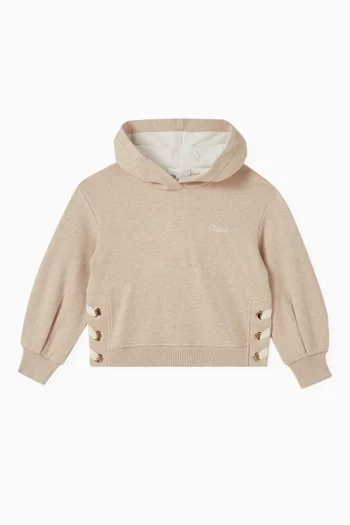 Lace-up Logo Hoodie in Organic Cotton