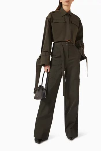 Reema Crop Trench Top in Wool