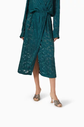 Tiphane 85 Crystal-embellished Mules in Croc-embossed Leather