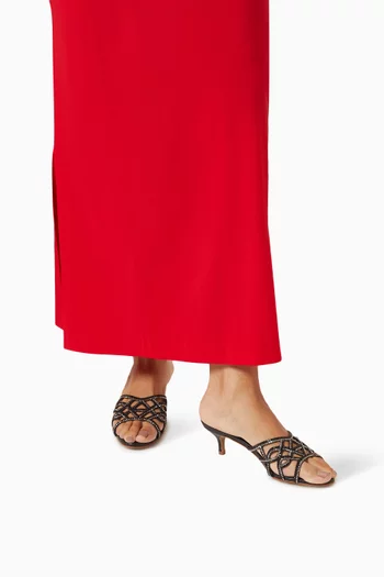 Nadege 55 Mules in Crystal-embellished Leather