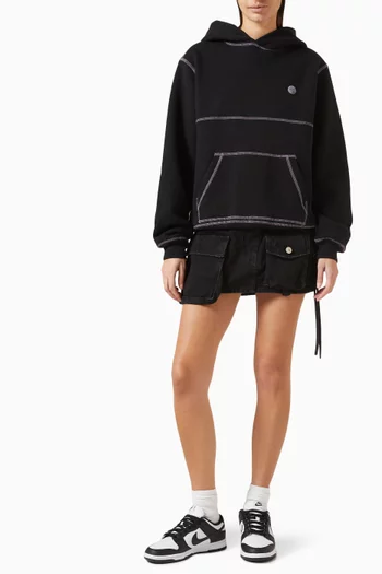 Contrast Stitch Hoodie in Cotton Fleece