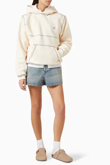 Contrast Stitch Hoodie in Cotton Fleece
