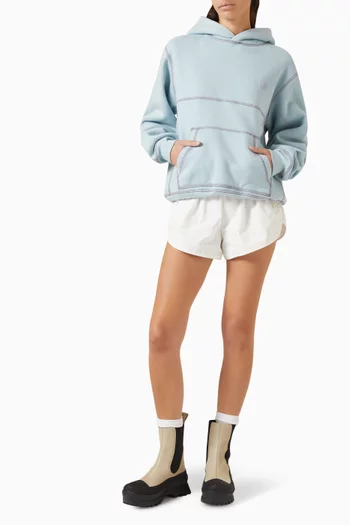 Contrast Stitch Hoodie in Cotton Fleece