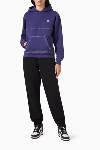 Contrast Stitch Hoodie in Cotton Fleece