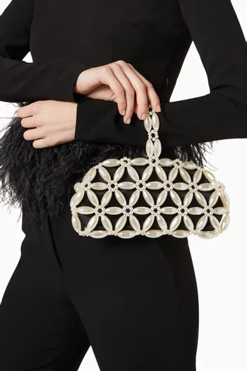 Tebea Clutch Bag in Acrylic Beads & Satin