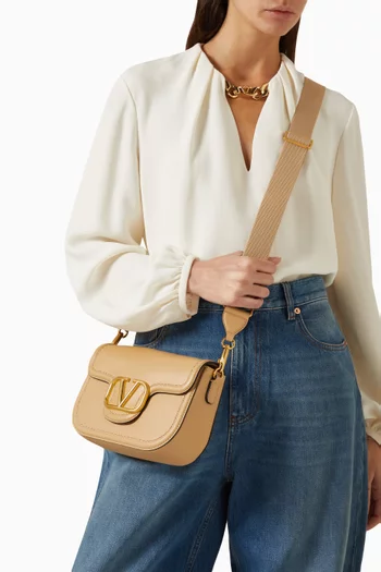 Valentino Garavani Loco VLogo Shoulder Bag in Grained Leather