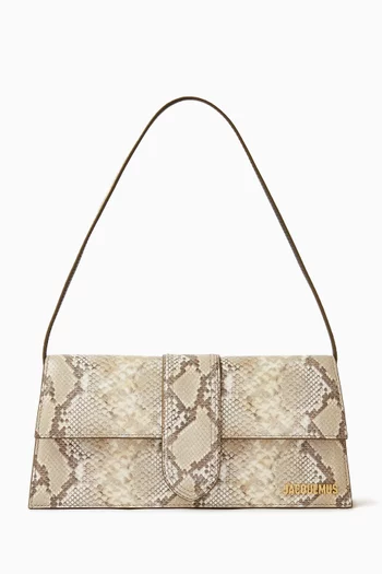 Le Grand Bambino Shoulder Bag in Snake-embossed Leather