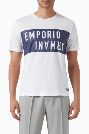 EA Logo T-shirt in Cotton Jersey