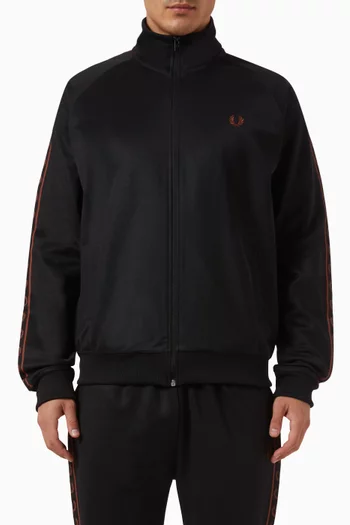 Contrast Taped Track Jacket in Nylon Blend
