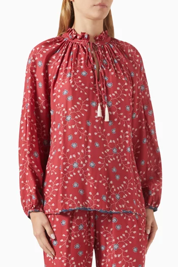 Penny Floral-print Blouse in Rayon